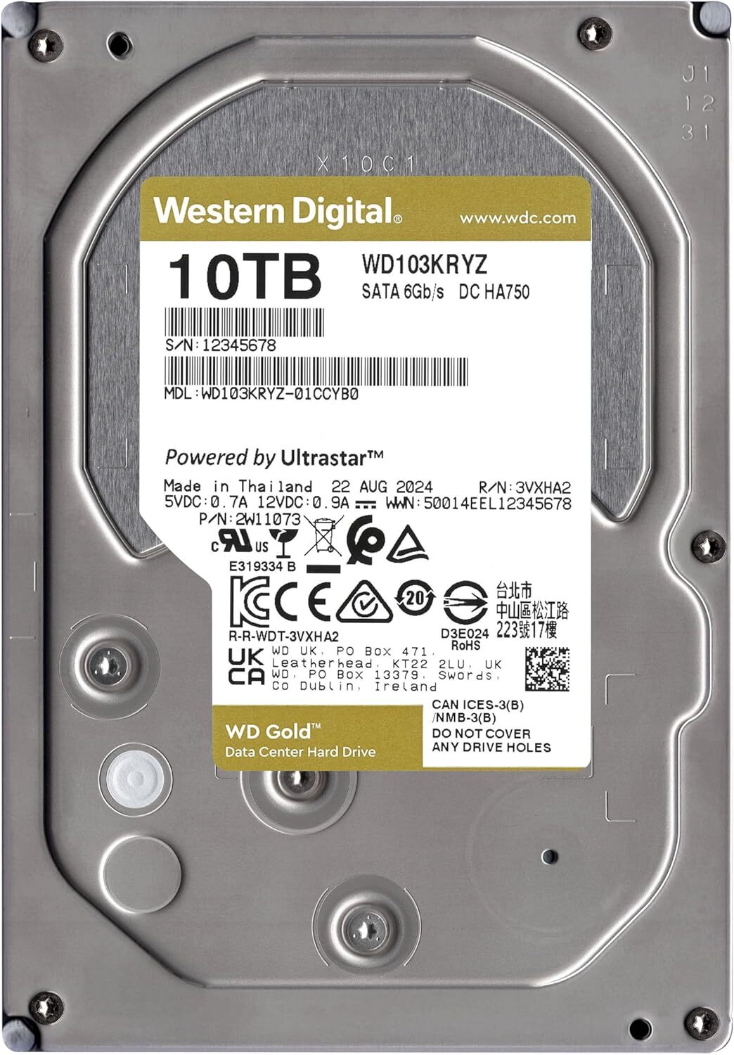 WesternDigital GOLD WD103KRYZ 10TB