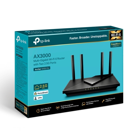 TP-LINK Archer AX55 Pro AX3000 Wi-Fi 6