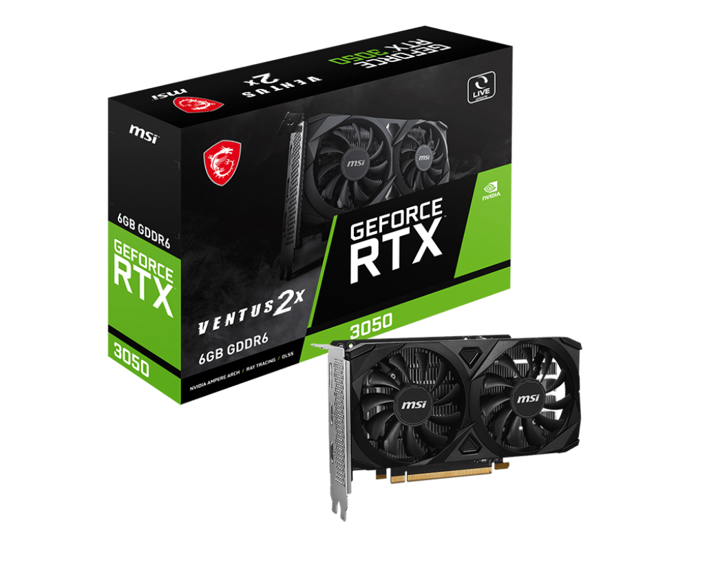MSI GeForce RTX 3050 VENTUS 2X E 6G OC / 6GB GDDR6 96Bit