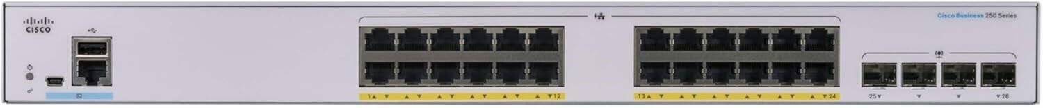 CISCO CBS250-24P-4G / 24 Gigabit PoE Smart