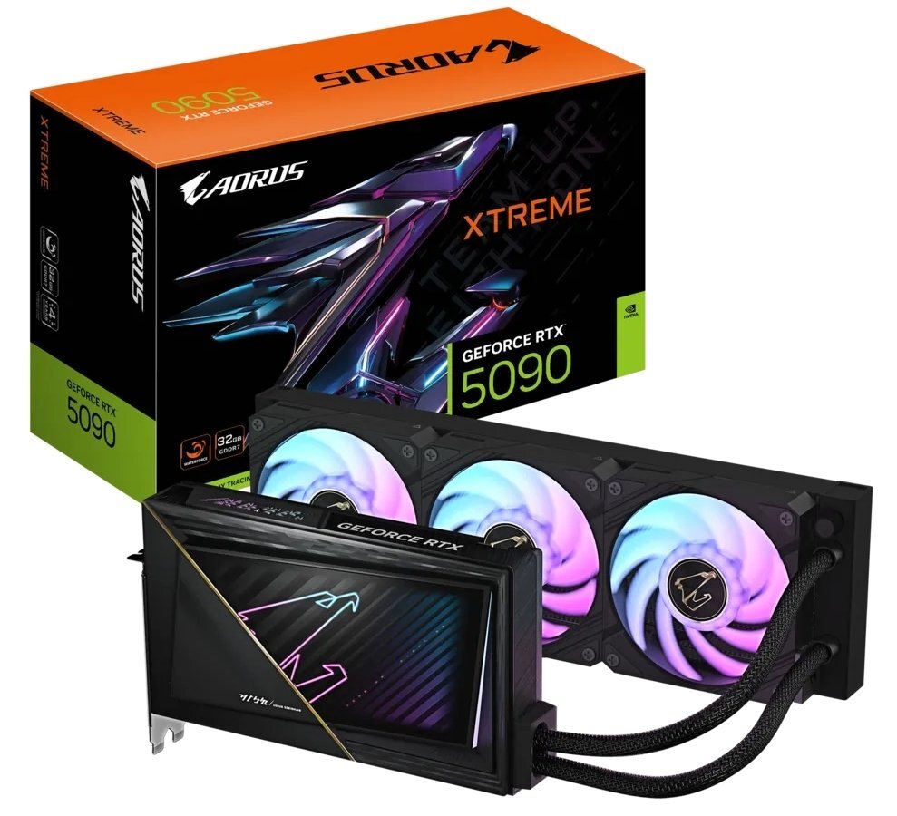 GIGABYTE GeForce RTX 5090 32GB GDDR7 Aorus Xtreme Waterforce 512bit / GV-N5090AORUSX W-32GD