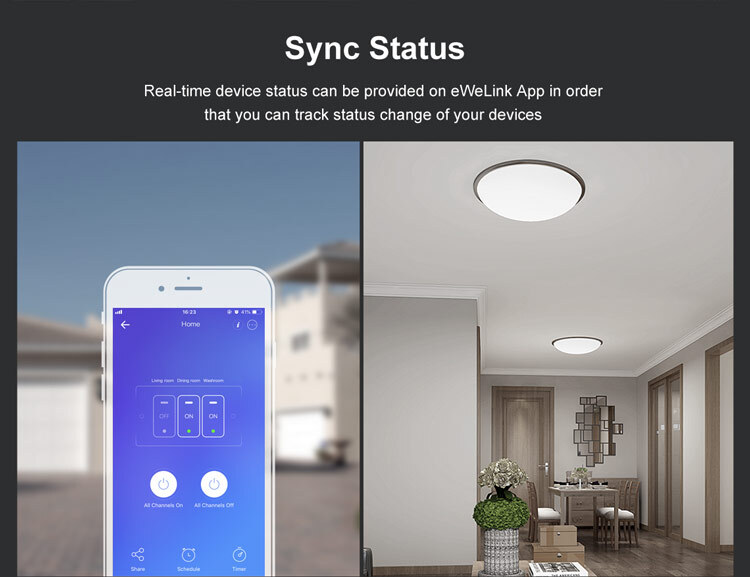 Sonoff Wi-Fi Smart Touch Wall Switch TX Series 1-Gang / Neutral Black