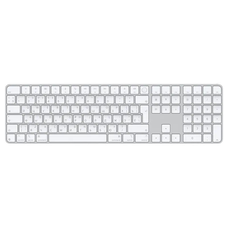 Apple Magic Keyboard with Touch ID and Numeric Keypad USB-C / Russian White