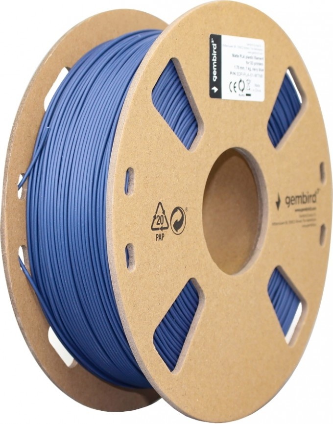 Gembird 3DP-PLA-01-MT / PLA 1.75mm 1kg Matte Filament Blue