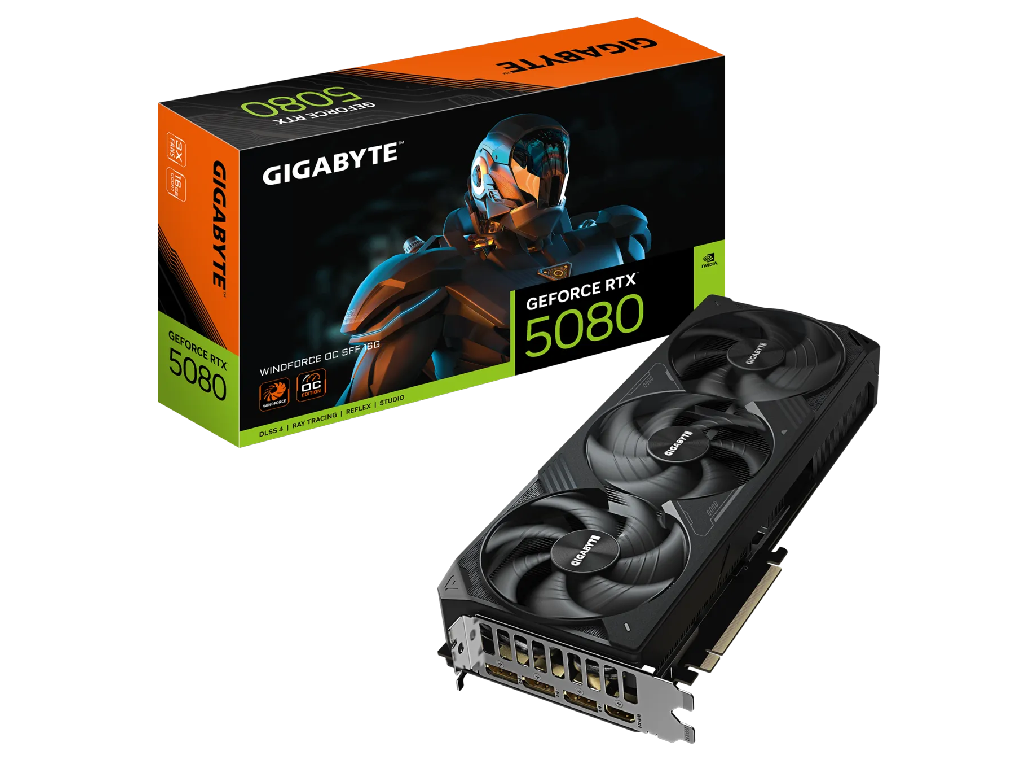 GIGABYTE GeForce RTX 5080 16GB GDDR7 256bit WindForce / GV-N5080WF3OC-16GD
