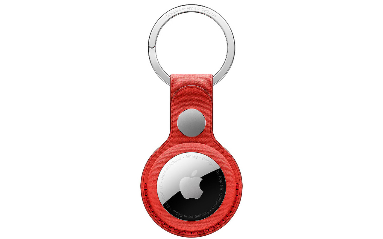 Apple AirTag FineWoven Key Ring Coral