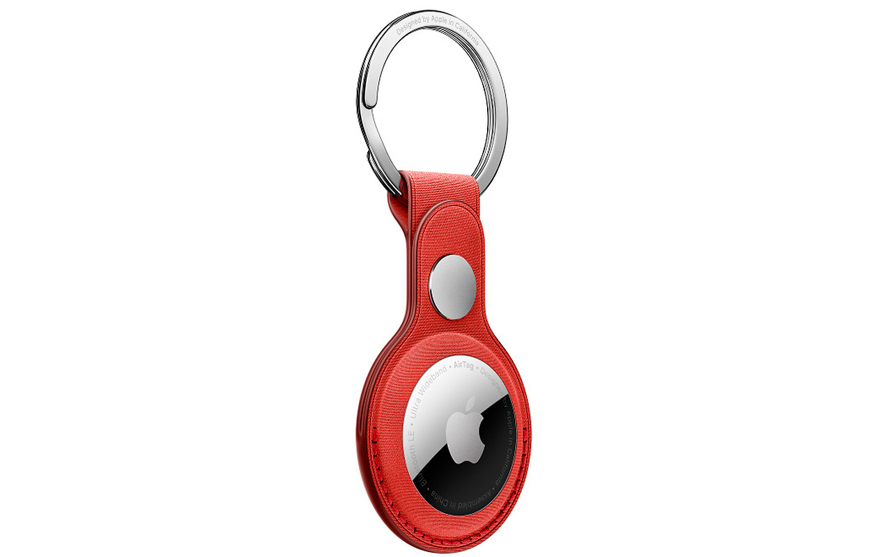 Apple AirTag FineWoven Key Ring Coral