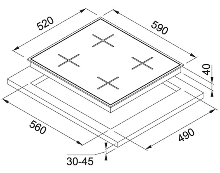 FRANKE FHNG 604 4G TC BK C
