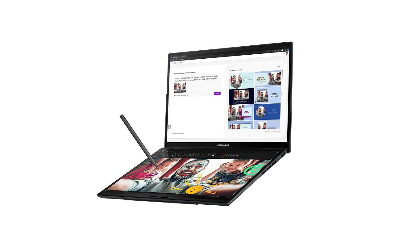 ASUS ZenBook Duo OLED UX8406CA / 14 TOUCH FullHD OLED 120Hz / Core Ultra 9 285H / 32GB LPDDR5X / 1TB SSD / Windows 11 Home