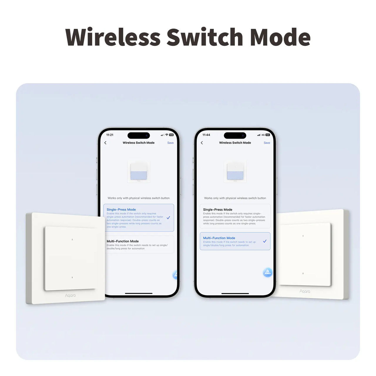 Aqara Light Switch H2 EU / 4 Buttons + 2 Channels White
