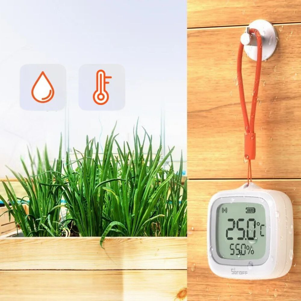 Sonoff Zigbee LCD Smart Temperature Humidity Sensor IP65 / SNZB-02WD White