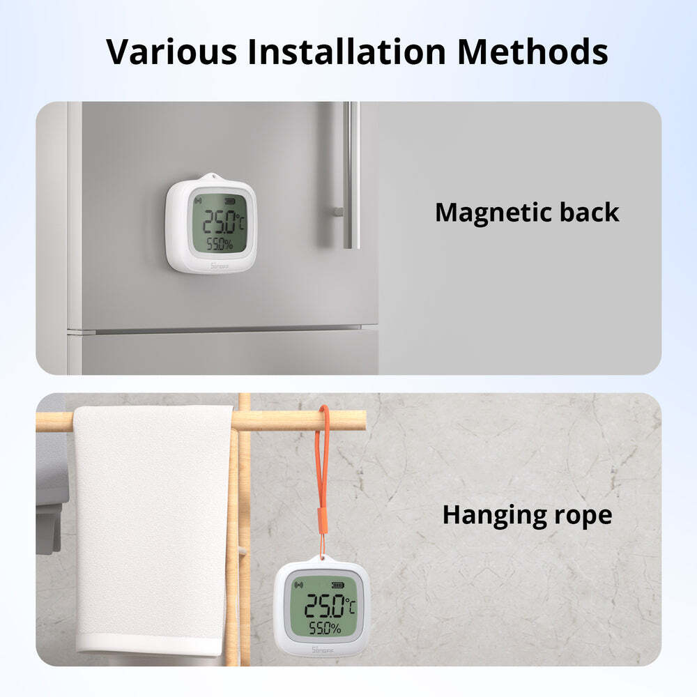 Sonoff Zigbee LCD Smart Temperature Humidity Sensor IP65 / SNZB-02WD White