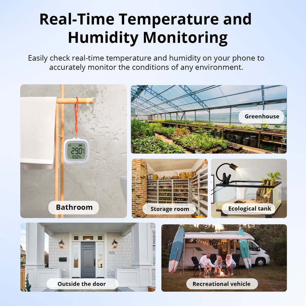 Sonoff Zigbee LCD Smart Temperature Humidity Sensor IP65 / SNZB-02WD White