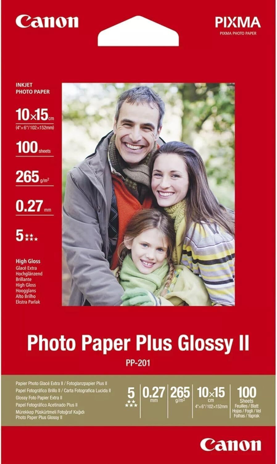 Canon PP-201 Glossy II Photo Paper Plus 4X6 / 100p