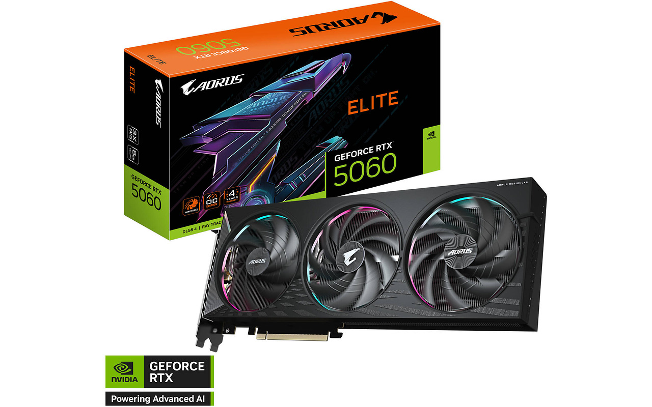 GIGABYTE AORUS GeForce RTX 5060 ELITE 8G / 8GB GDDR7 128bit / GV-N5060AORUS-E-8GD
