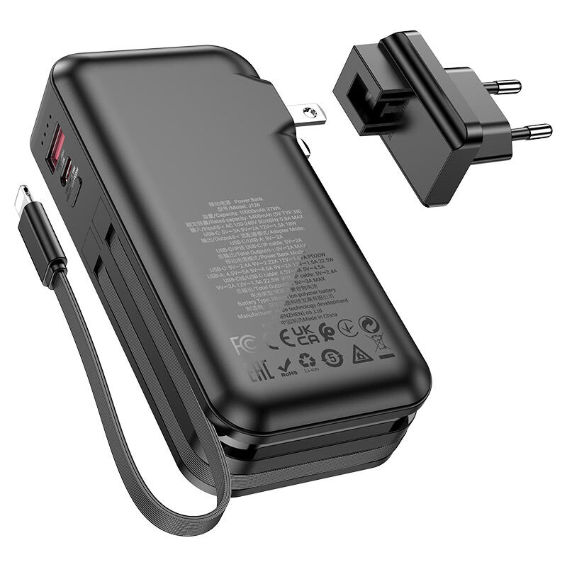 Hoco J126 Travel 22.5W  with cable 10000mAh Black