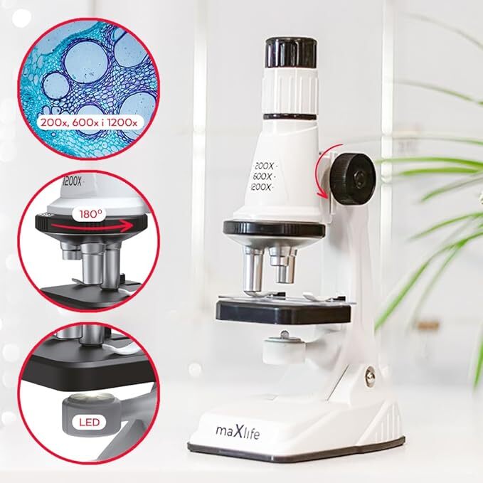 Maxlife microscope 200x-1200x MXMS-100 White