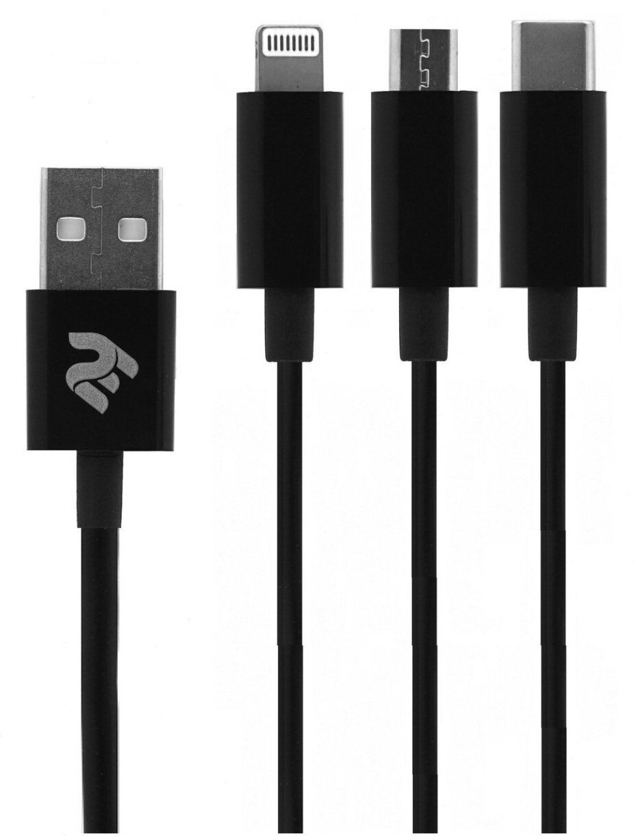 2E Cable USB 3 in 1 / Black