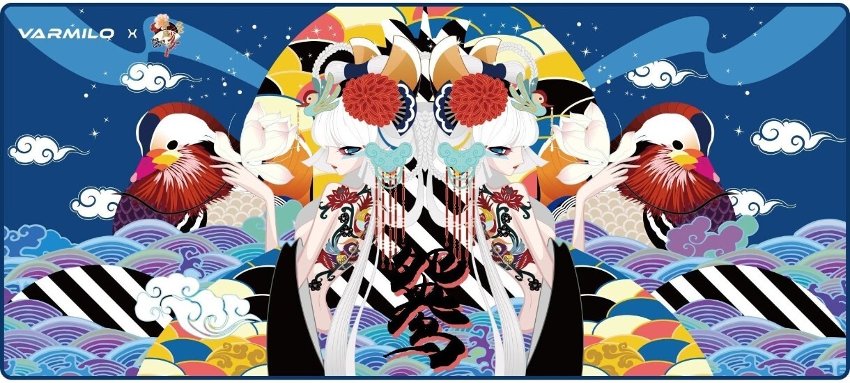 Varmilo Lovebirds Blue Desk Mat XL / 900х400х3mm