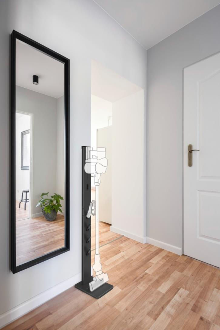 Xavax Base Organiser for Battery-powered Vacuum Cleaners / 181562 Black