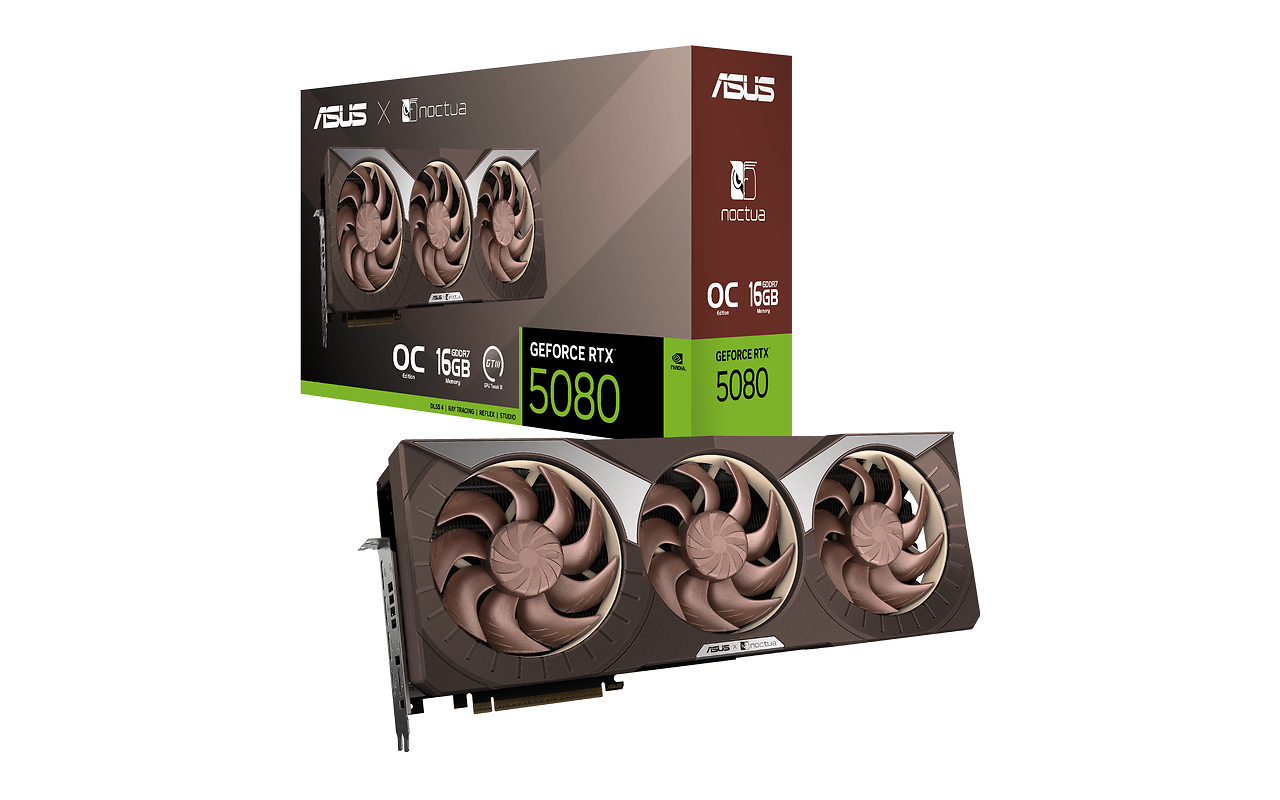 ASUS GeForce RTX 5080 16GB GDDR7 Noctua OC 256bit / RTX5080-O16G-NOCTUA