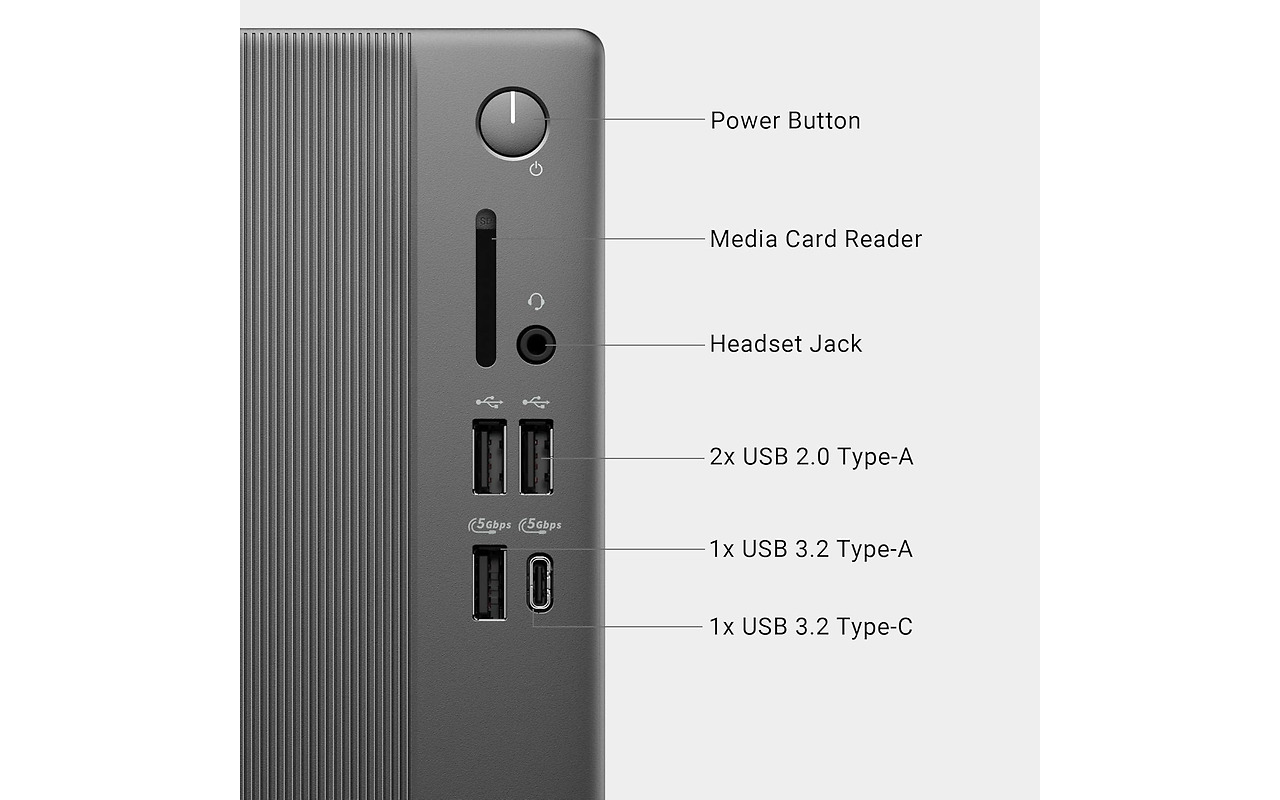 DELL Tower ECT1250 MT / Core i3-14100 / 8GB DDR5 / 512GB SSD / Windows