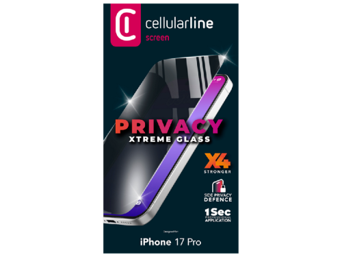 Cellularline Tempered Glass Reinforced Privacy for Apple iPhone 17 Pro