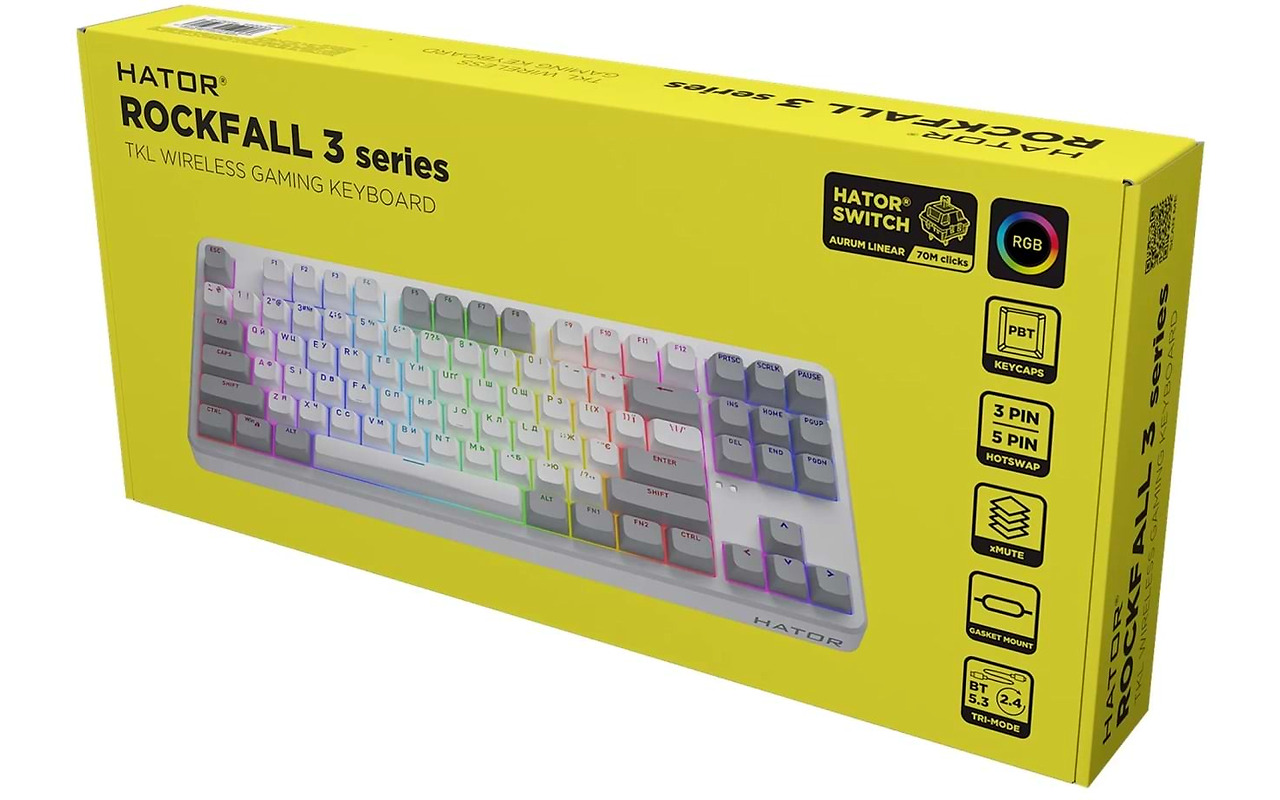 HATOR Gaming Rockfall 3 Mecha TKL / UA White