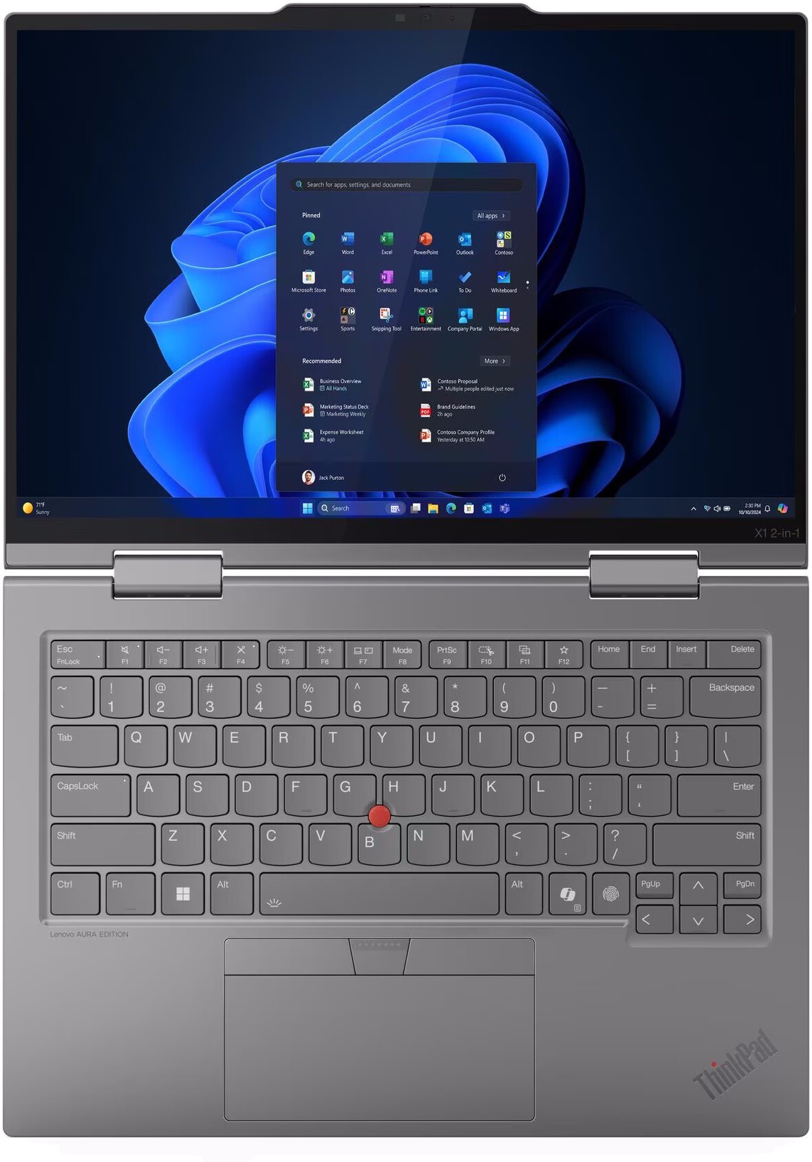 Lenovo ThinkPad X1 2-in-1 Gen 10 / 14.0 OLED 2.8K / Core Ultra 7 258V / 32GB LPDDR5X /  512GB SSD / Windows 11 Pro