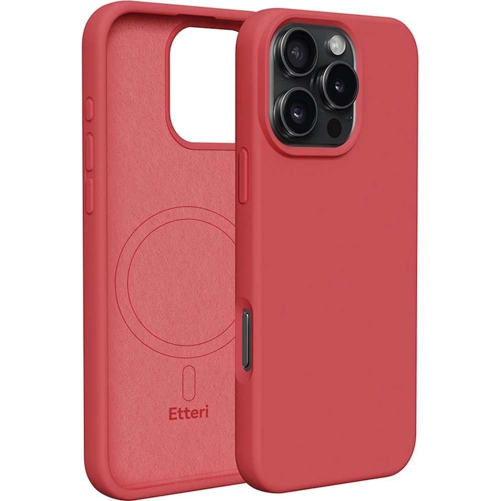 Etteri Silicone MagSafe case for Apple iPhone 16 Pro Red