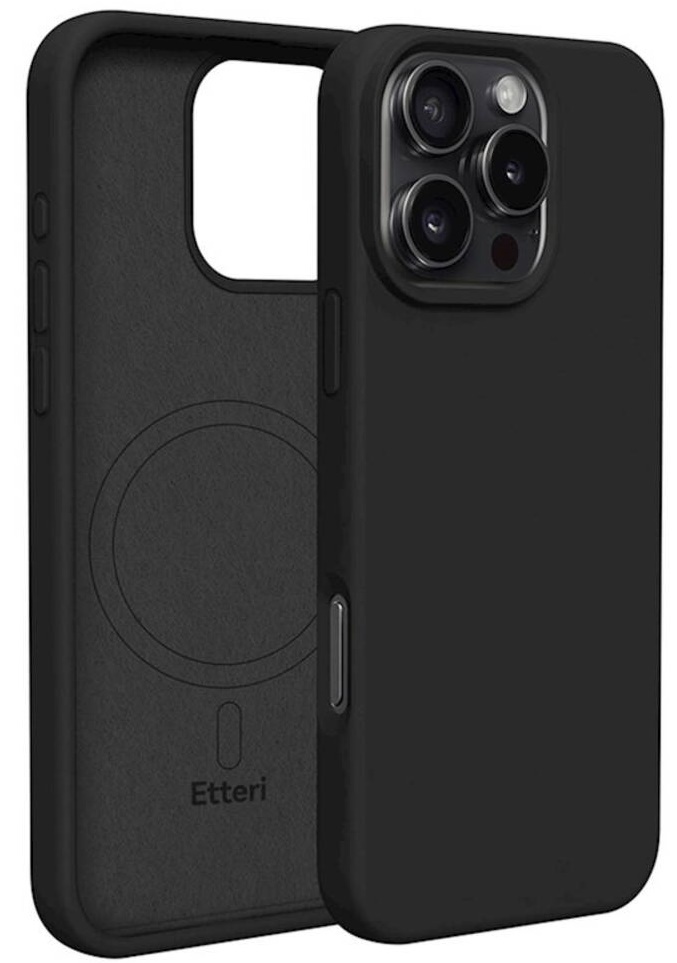 Etteri Silicone MagSafe case for Apple iPhone 16 Pro Max Black