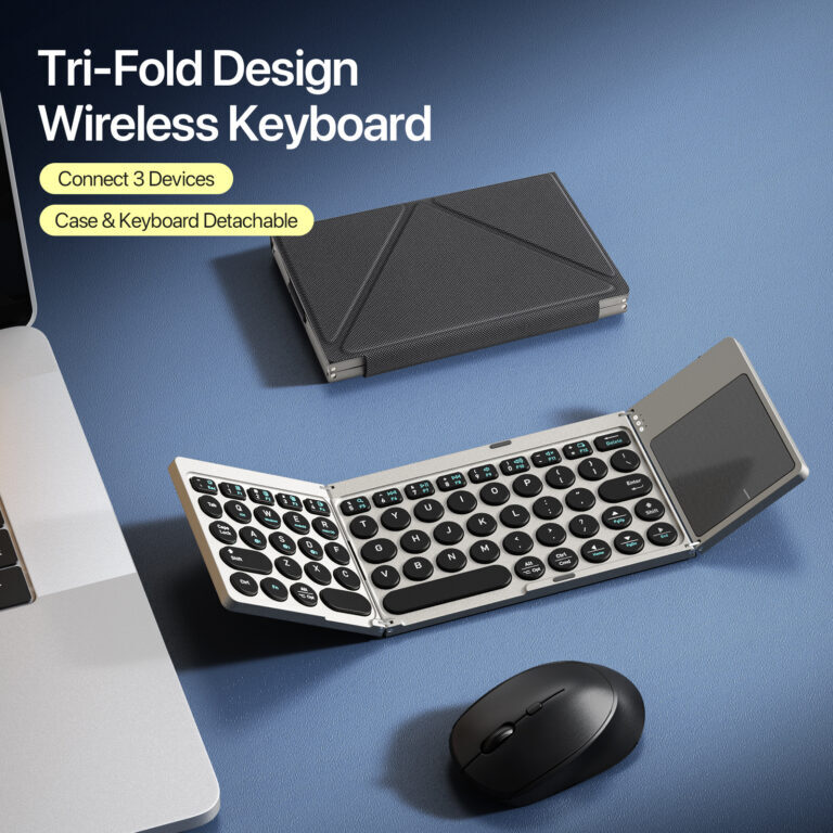 DUX DUCIS Bluetooth Flip Tri-fold Touch Keyboard
