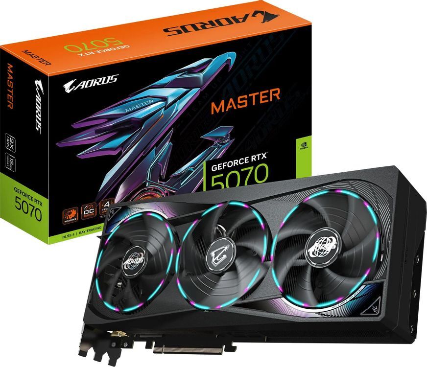 GIGABYTE AORUS GeForce RTX 5070 MASTER OC 12G / 12GB GDDR7 192bit / GV-N5070AORUSM-12GD