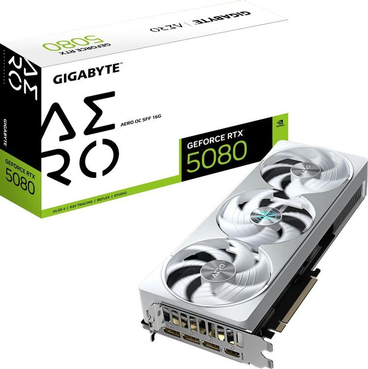 GIGABYTE GeForce RTX 5080 AERO OC 16G / 16GB GDDR7 256bit / GV-N5080AERO-OC-16GD
