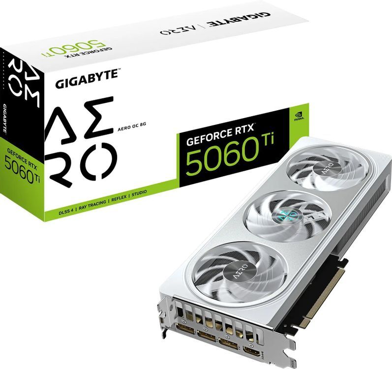 GIGABYTE GeForce RTX 5060 Ti AERO OC 8G / 8GB GDDR7 128bit / GV-N506TAERO-OC-8GD