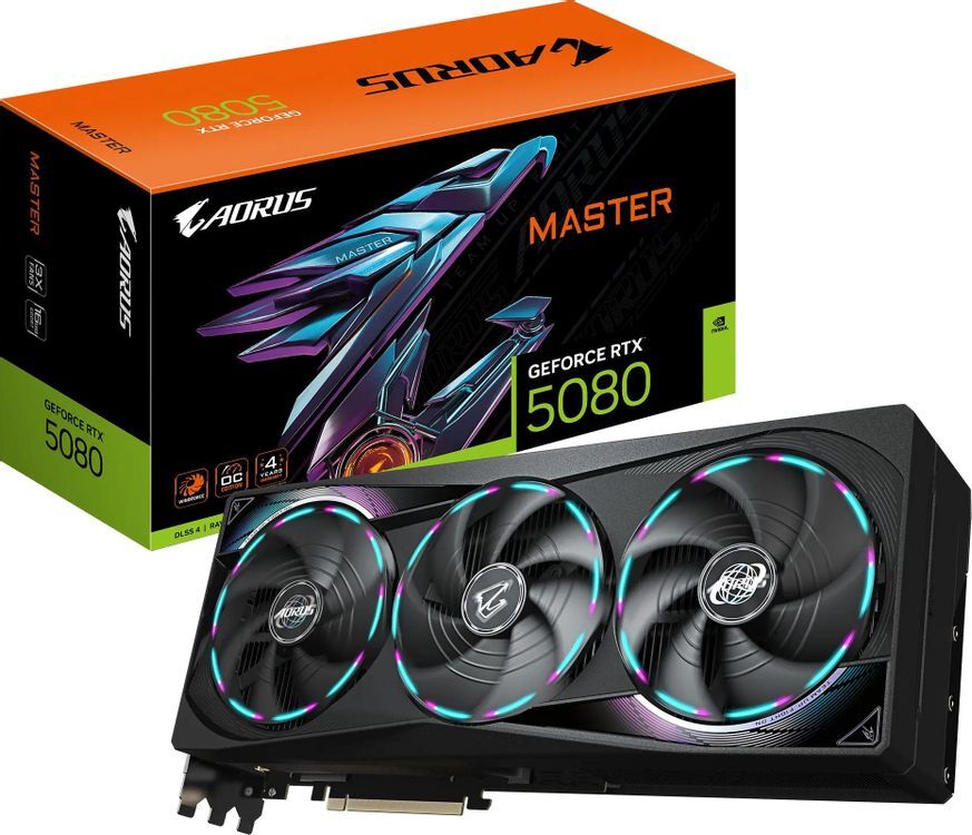 GIGABYTE AORUS GeForce RTX 5080 MASTER 16G / 16GB GDDR7 256bit / GV-N5080AORUSM-16GD