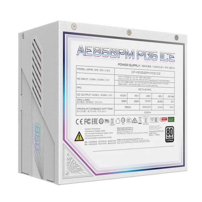 GIGABYTE AORUS ELITE GP-AE850PM PG5 ICE 850W