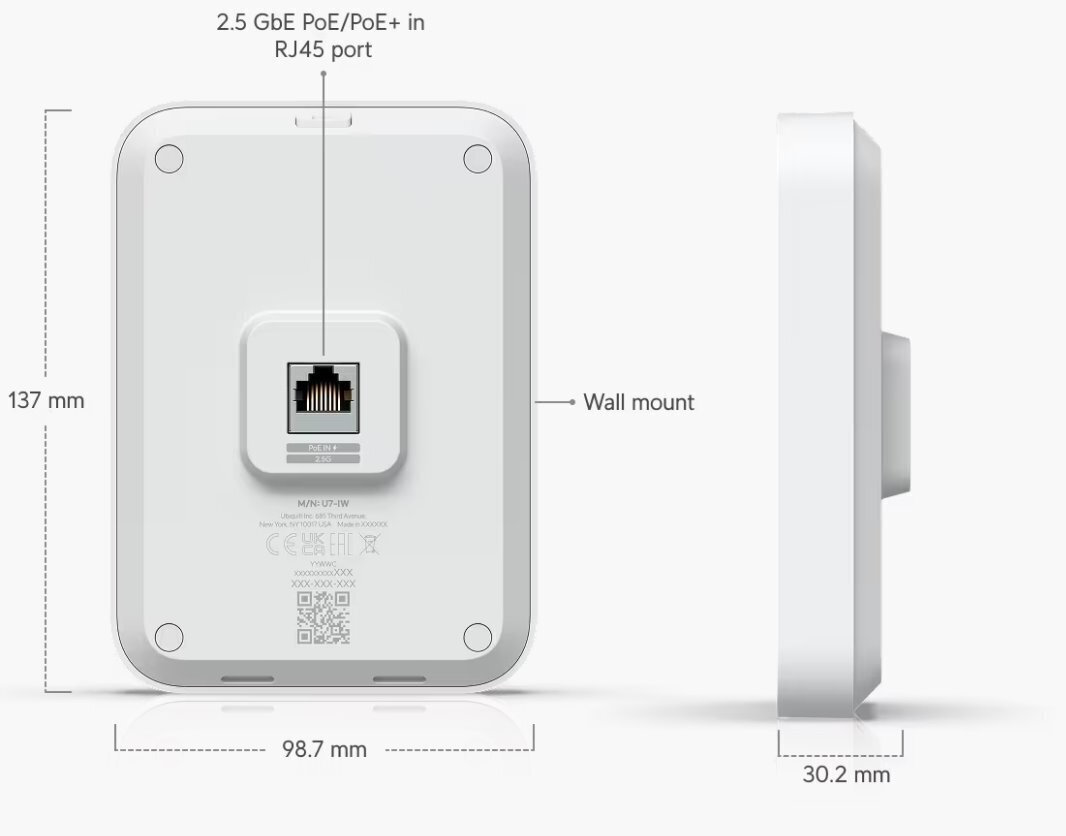 Ubiquiti UniFi U7 In-Wall / WiFi 7 Access Point