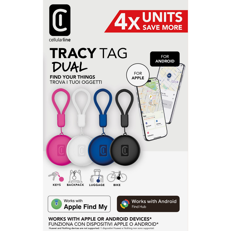 Cellularline Tracy Tag for IOS / Android Multicolor