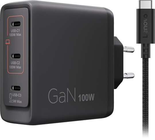 Lenovo 40AW100BEU Multi-port GaN Charger 100W