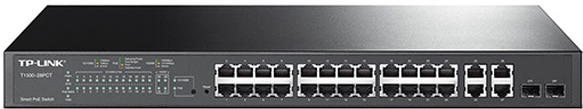 TP-LINK T1500-28PCT 24-Port 10/100Mbps + 4-Port Gigabit JetStream Smart PoE+ Switch