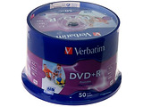 Printable 50*Cake DVD+R Verbatim, 4.7GB, 16x