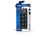 Surge Protector Sven Optima Pro / 8 Sockets / 3.1m / Black