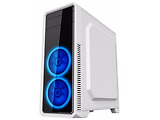 Case GameMax G561 / ATX / Transparent side panel / 3 x 12cm Blue LED Ring-type Fans / White
