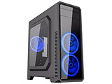 Case GameMax G561 / ATX / Transparent side panel / 3 x 12cm Blue LED Ring-type Fans / Black