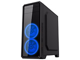 Case GameMax G561 / ATX / Transparent side panel / 3 x 12cm Blue LED Ring-type Fans / Black
