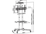 Mobile Single Trolley Reflecta TV Stand 70VCE-Shelf