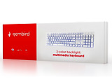 Keyboard Gembird KB-UML3-01 / Multimedia / Silent / 3-color backlight / White