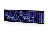 Keyboard Gembird KB-UML3-01 / Multimedia / Silent / 3-color backlight / Black