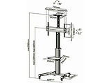 Reflecta TV Stand 70VC-Shelf Mobile Stand for Displays